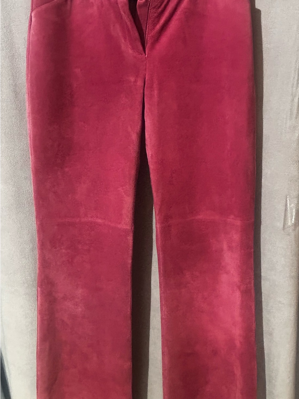 Moda international Christie Fit Genuine Leather suede pants size 0 Burgundy